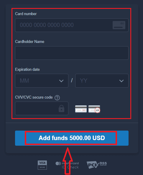 Deposite dinheiro em ExpertOption via cartões bancários (Visa / Mastercard), pagamentos eletrônicos e criptomoeda no Egito