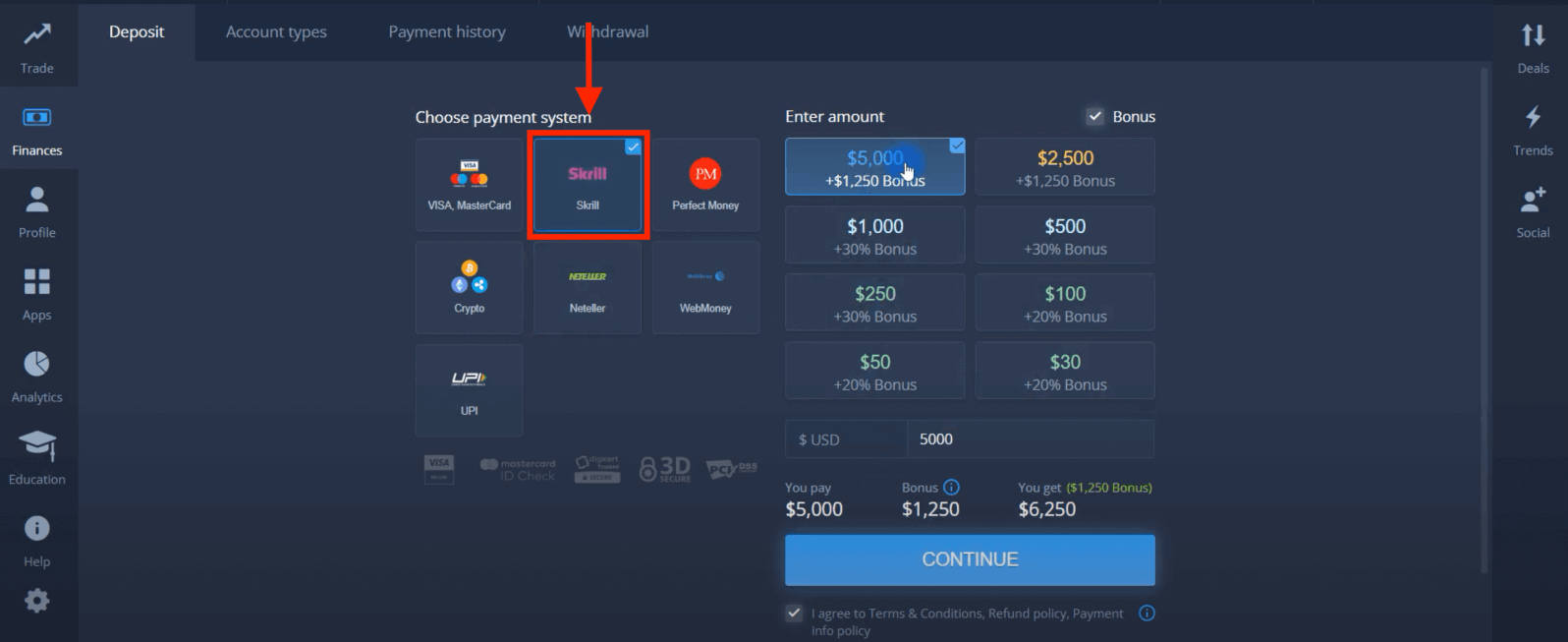 Deposit Wang dalam ExpertOption melalui Kad Bank (Visa / Mastercard), E-payments dan Cryptocurrency di Turki Deposit Wang dalam ExpertOption melalui Kad Bank (Visa / Mastercard), E-payments dan Cryptocurrency di Turki