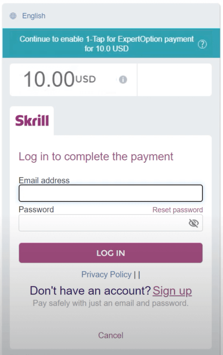 Уплатите новац на ExpertOption путем банковних картица (Виса/Мастерцард), е-плаћања (Скрилл, Нетеллер) и криптовалуте у Јужној Африци