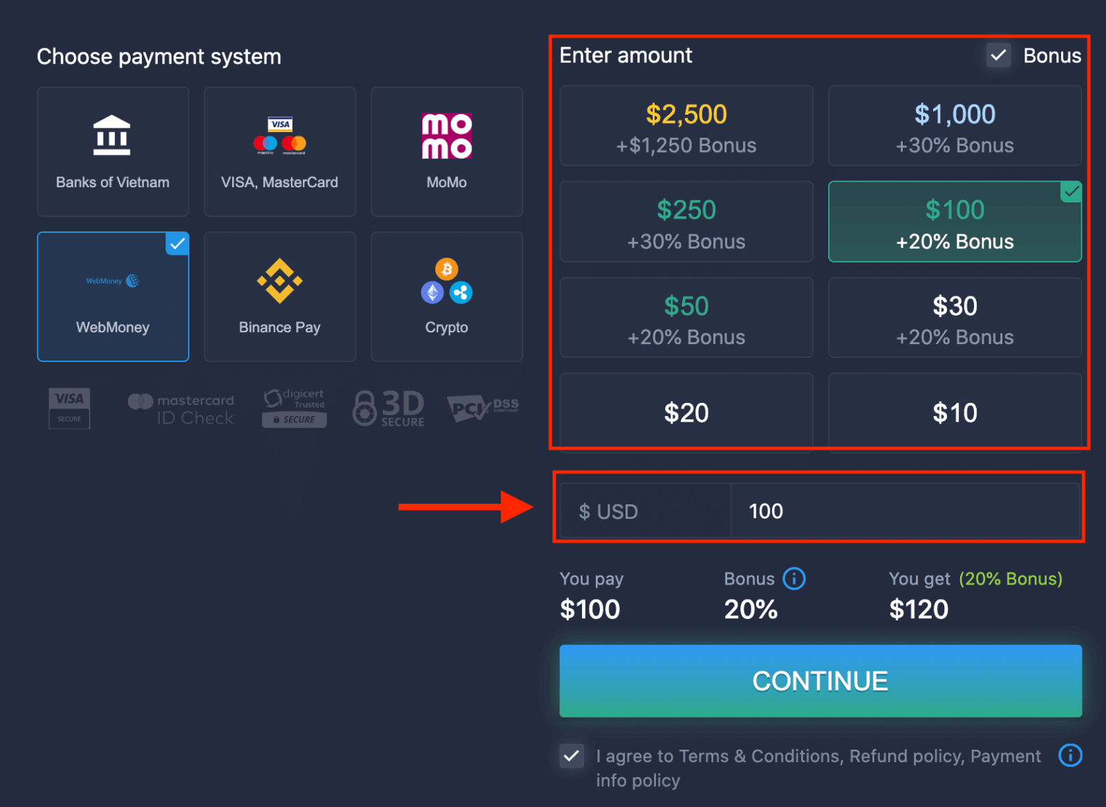 Deposit Wang dalam ExpertOption melalui E-pembayaran Deposit Wang dalam ExpertOption melalui E-pembayaran