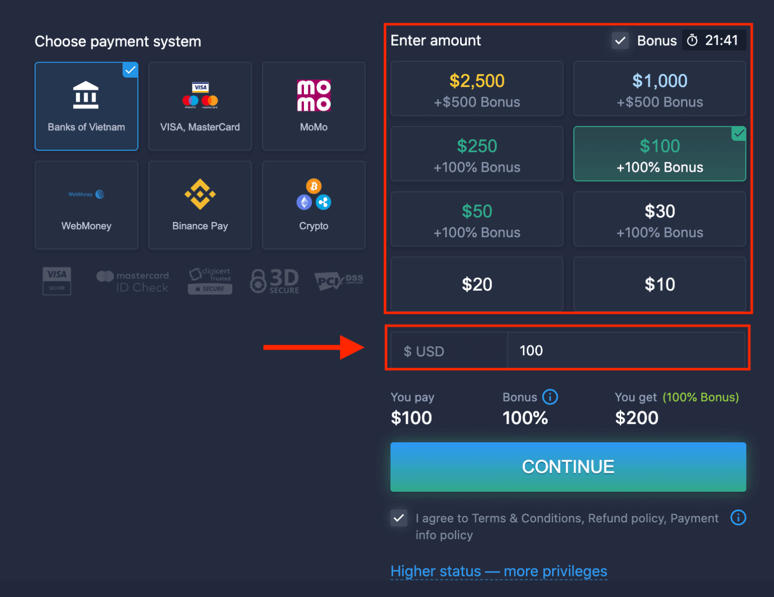 Како депоновати новац и трговати бинарним опцијама на ExpertOption