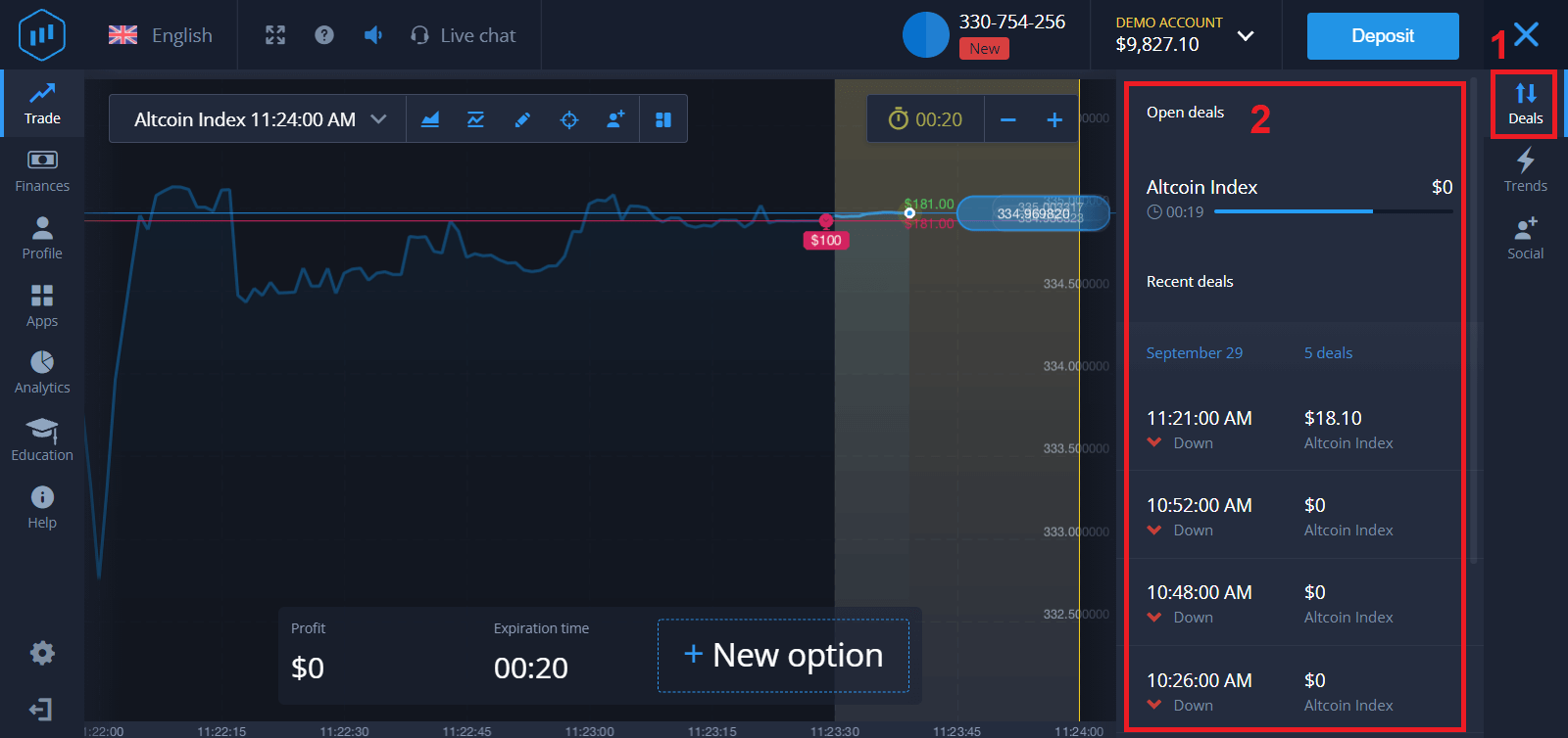 Како депоновати новац и трговати бинарним опцијама на ExpertOption