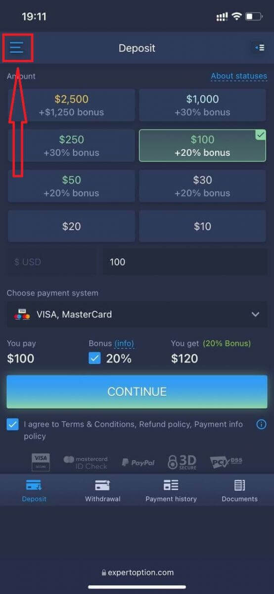 Cara Log Masuk dan Deposit Wang di ExpertOption Cara Log Masuk dan Deposit Wang di ExpertOption