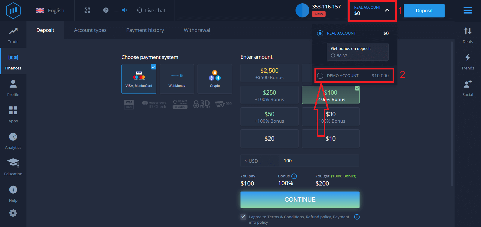 How to Login and start trading Binary Options at ExpertOption