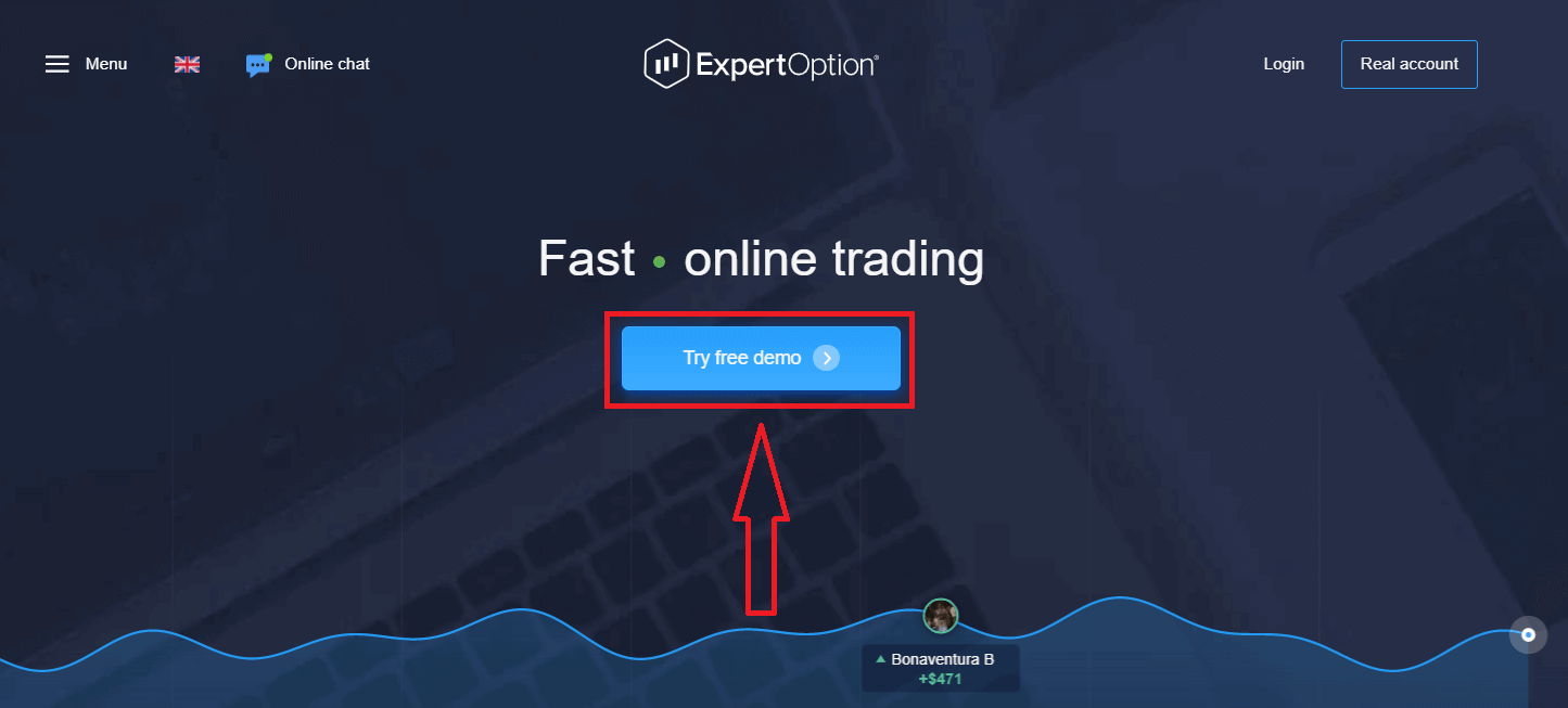 Sådan registrerer du en konto i ExpertOption Sådan registrerer du en konto i ExpertOption